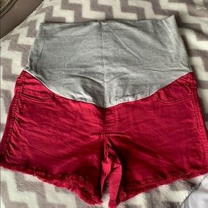 Maternity jean shorts